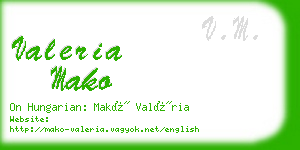 valeria mako business card